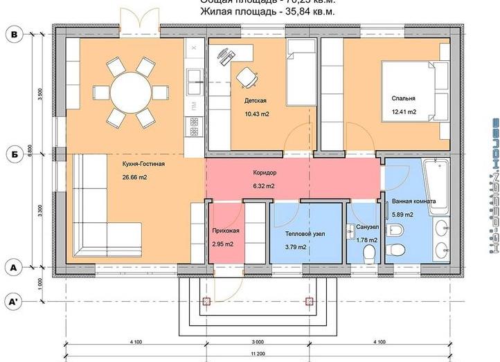 Проект дома 70 кв м